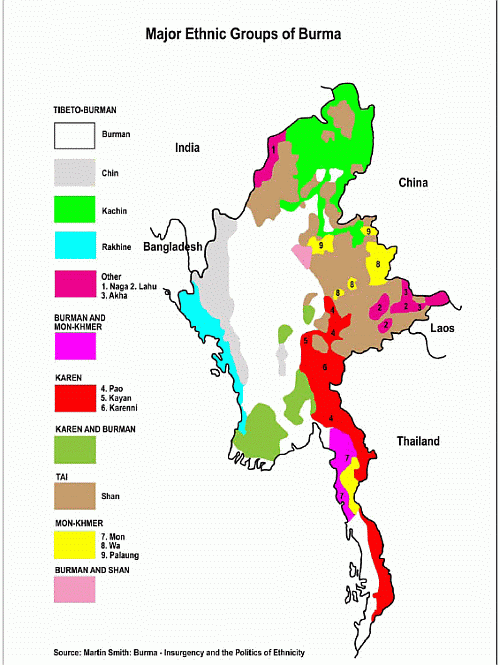 Major Ethnic Groups of Burma